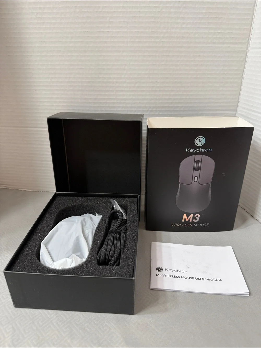 Keychron M3 Black Wireless Mouse Bluetooth Mode Ergonomic Design New Open Box